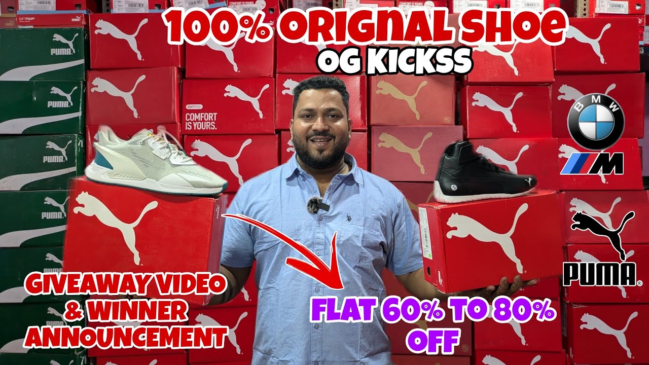 100% Original Shoe ₹999 😱| Flat 60% to 80% Off | Puma shoe| giveaway video | Branded Shoe In Mumbai