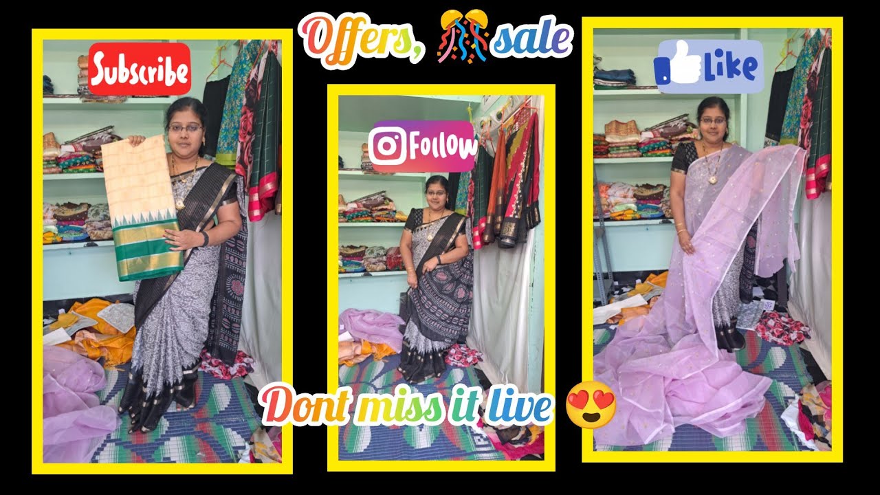 Gnanavika Collections 🥻💝 is live 😍mixed collection 👌🏻🥻offers 🎉offers 🎊offers dont miss live.