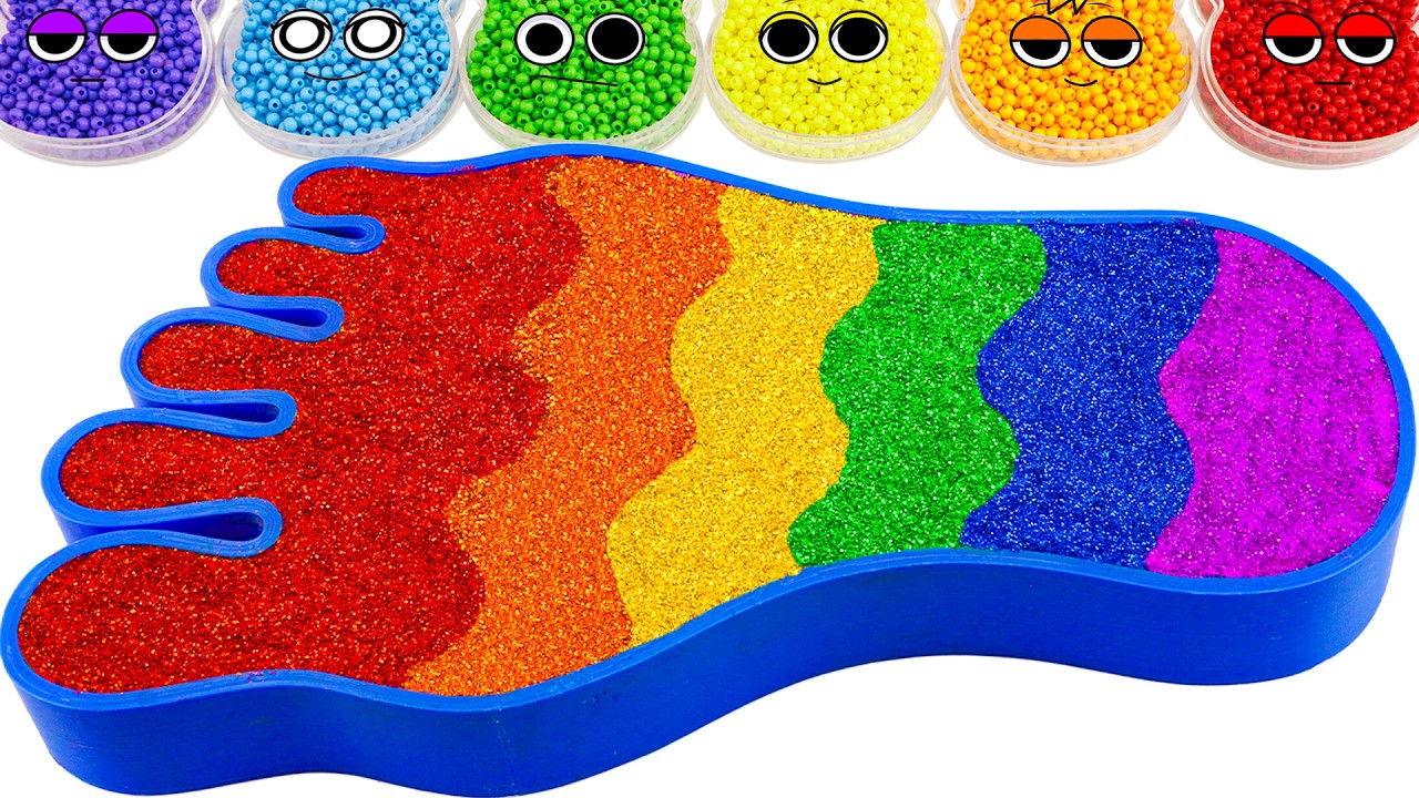 ASMR Slime Video l How To Make Rainbow Foot Bathtub With Glitter Slime | Making By YoYo