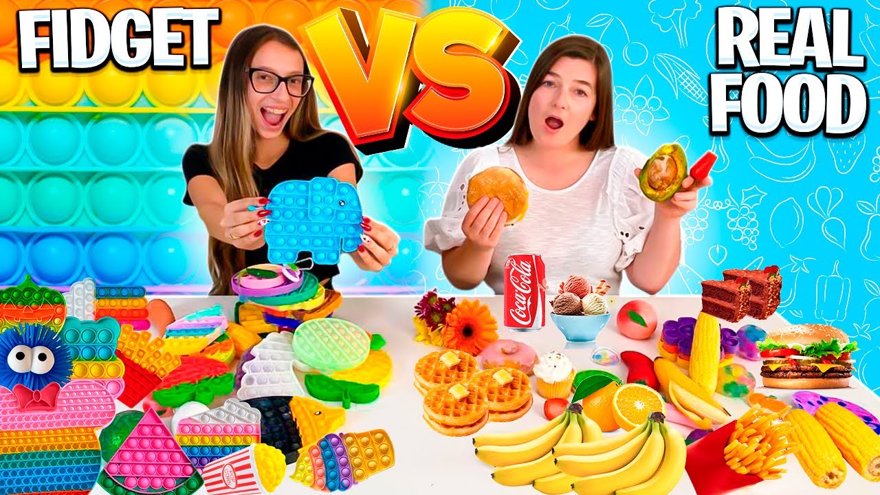 Fidget Toy VS Real Food Challenge! Part 1! 🎉 Mrs. Bench + FamilyFun5
