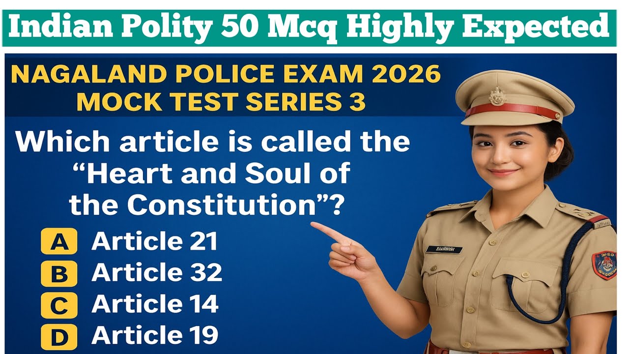 Nagaland Police Written Exam 2026 | 50 indian polity mcq questions 🔥