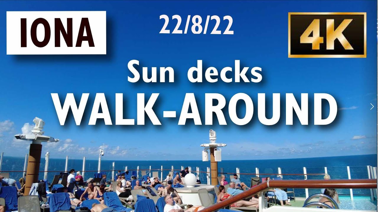 A tour of the sun decks on board P&O's stunning Iona cruise ship. Part 3 of 9. 4K