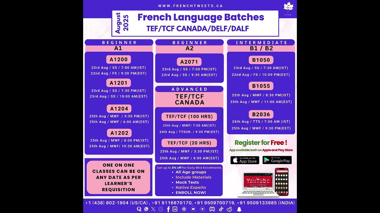 🚀 New slots just opened for mid-August! Secure your spot and start learning French today! 🇫🇷✨