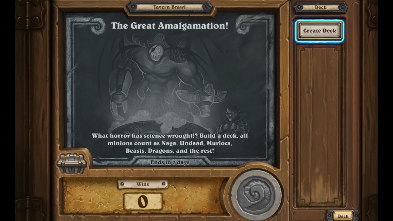 Tavern Brawl 347 - The Great Amalgamation, So many ideas, Handbuff DK and Murloc Paladin this time!