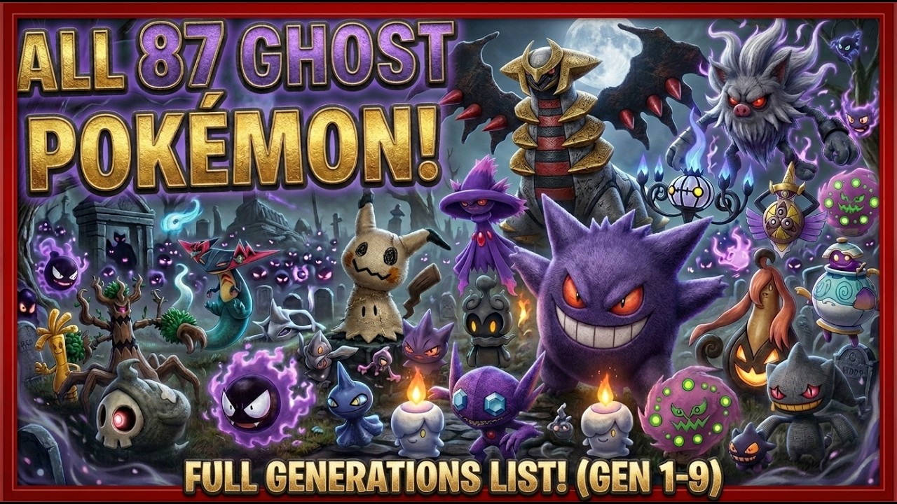All 87 Ghost Pokémon's All Generations From Gen 1 TO Gen 9 Hyper Real Documentary
