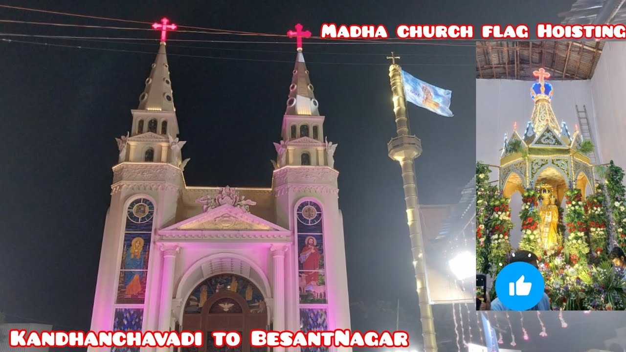 Besant Nagar Velankanni Madha church Flag Hoisting, kandhanchavadi to BesantNagar Traffic