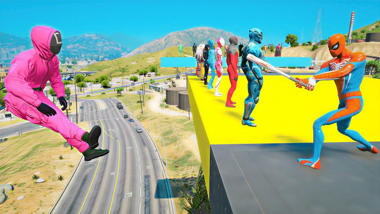 GTA 5 SPIDER-MAN WITH A BASEBALL BAT vs SUPERHEROES! (Euphoria Physics) Ep.18