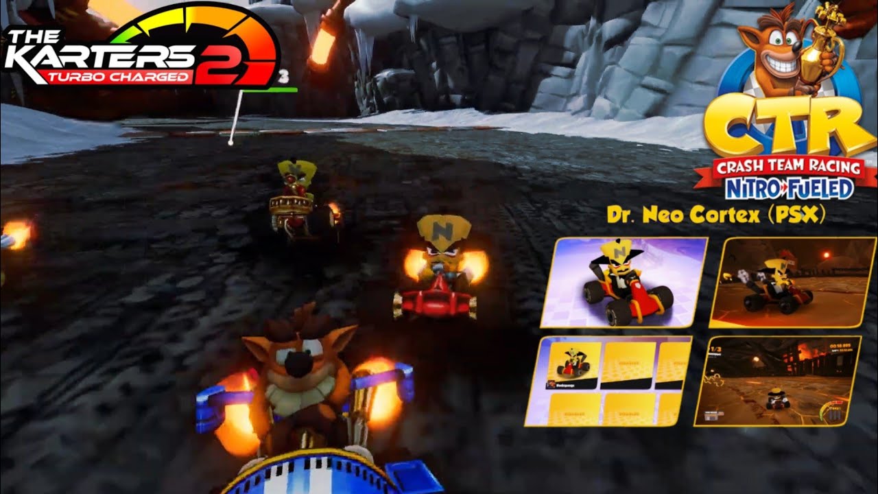The Karters 2: Turbo Charged: Crash Team Racing Nitro Fueled: Meteor Gorge Mod & Cortex (PS1) Skin