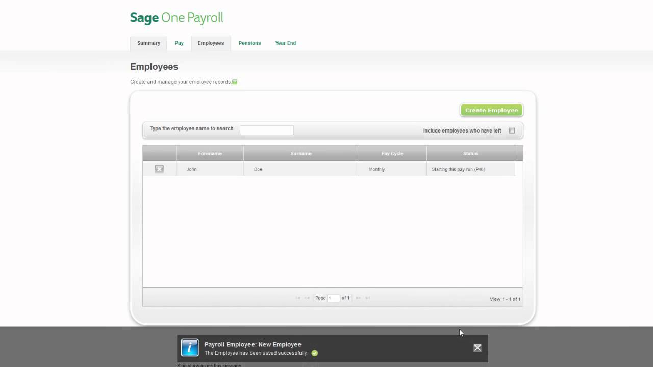 Getting started in Sage One Payroll