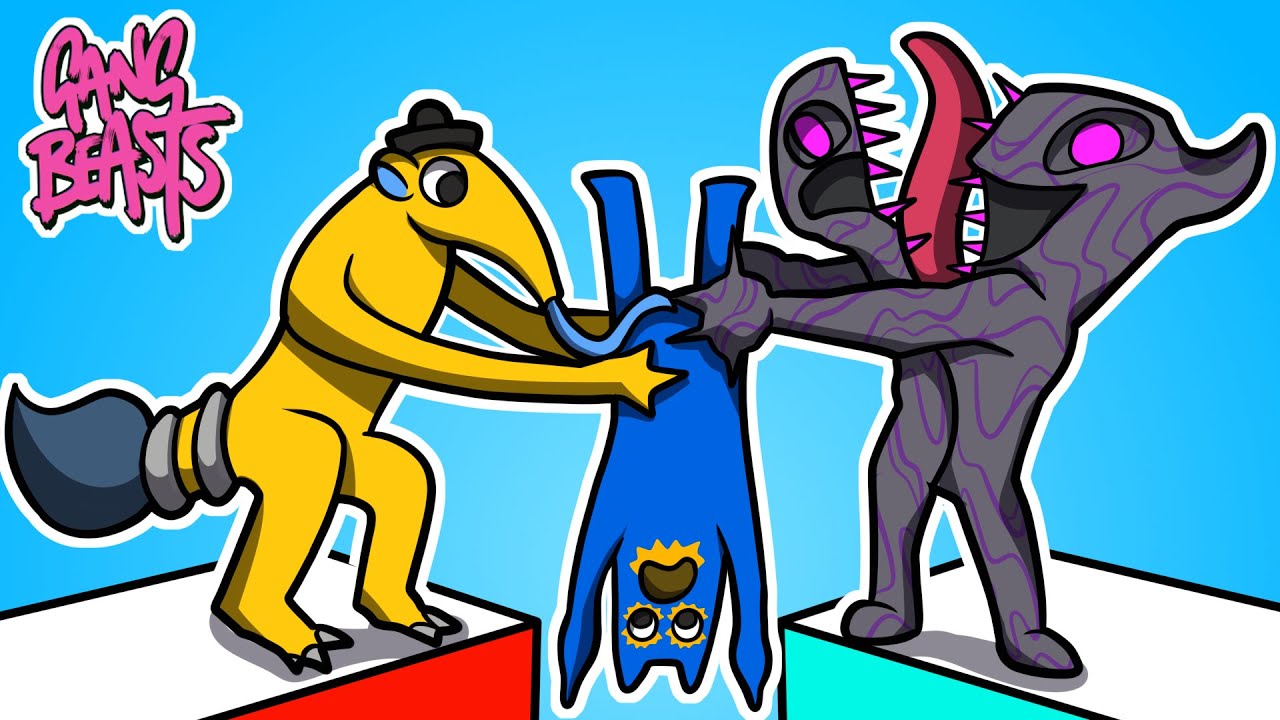 VILÕES de GARTEN OF BANBAN 8 no GANG BEASTS! Estevão, Milla e Milly #soporcausa