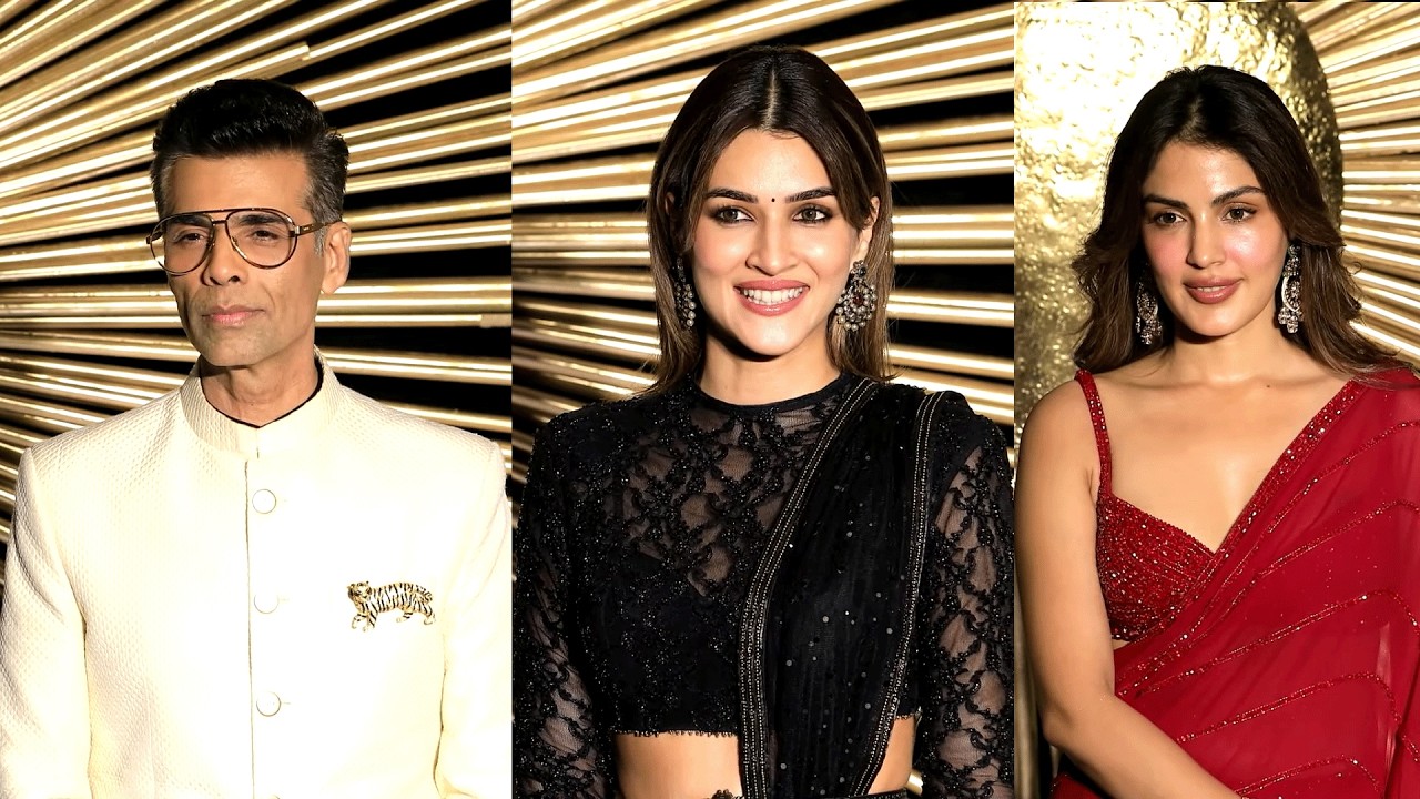 Karan Johar & Kriti Sanon Visuals at Vijay Devarakonda & Rashmika Mandanna Reception