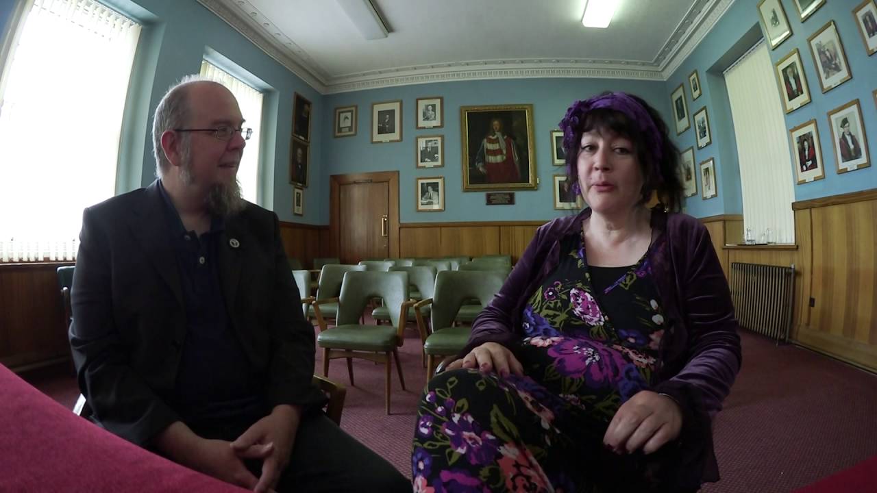 Danielle silver medium Talks with The Glastonbury Mayor John Cousins
