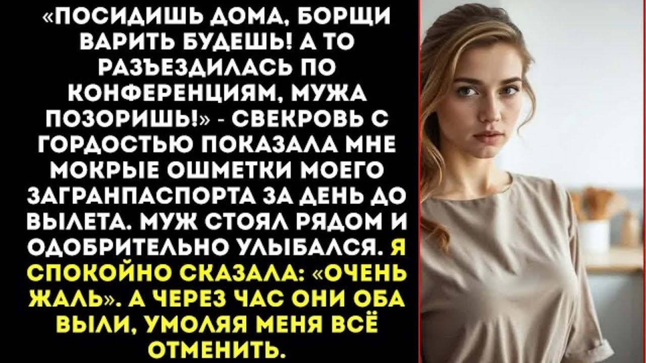 «Я постирала твой загранпаспорт! Нечего тебе по заграницам шастать!» — рассмеялась свекровь..