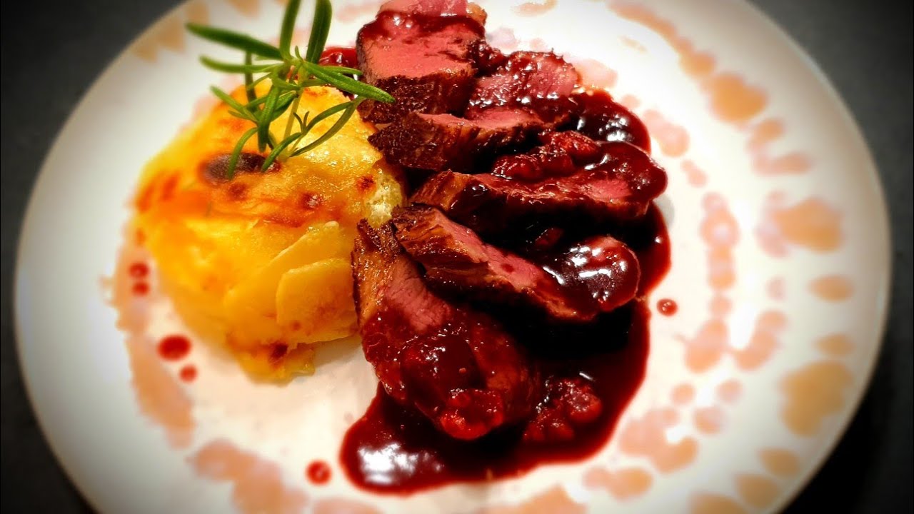 Magret de canard à la framboise et gratin dauphinois | comment préparer magret de canard