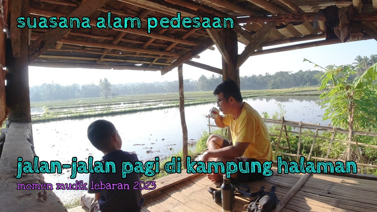 Jalan-jalan pagi Di kampung halaman, suasana kampung di Saketi, Pandeglang - Banten.