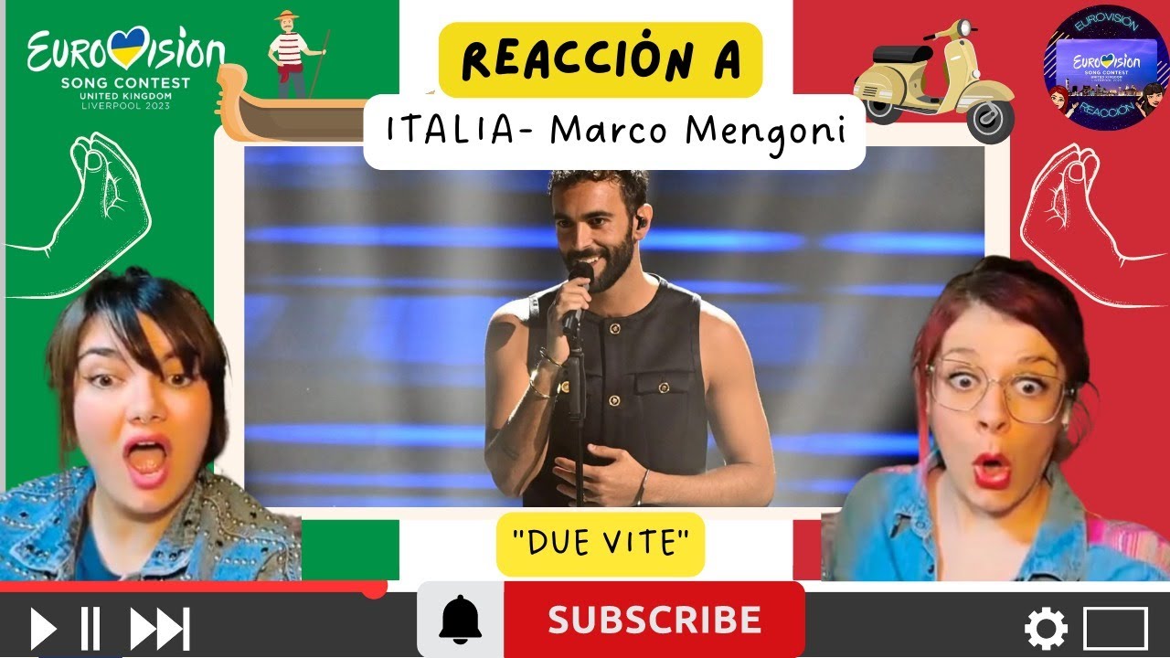Italia | Eurovision 2023 reaction | Marco Mengoni - Due Vite | Eurovisión Reacción