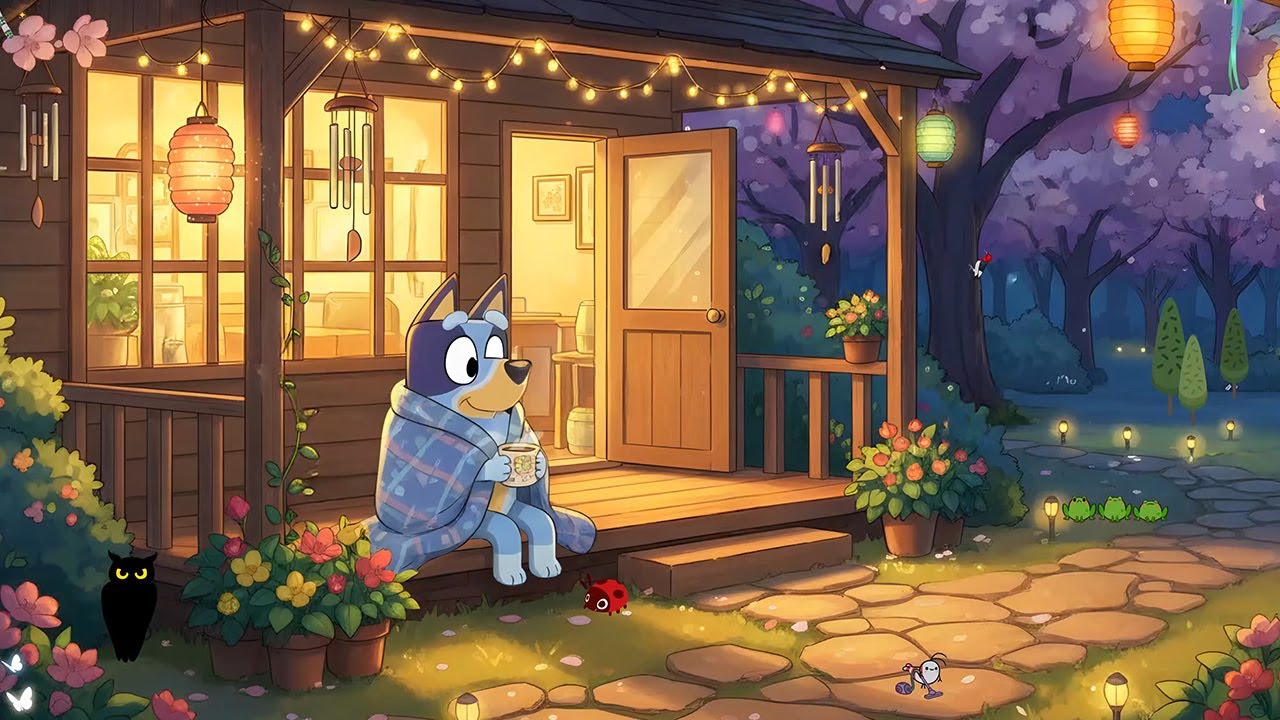 Cozy Night Study with Bluey 📚️ Chill Lofi for Relaxation ✨ Calm Lofi to Sleep & Focus