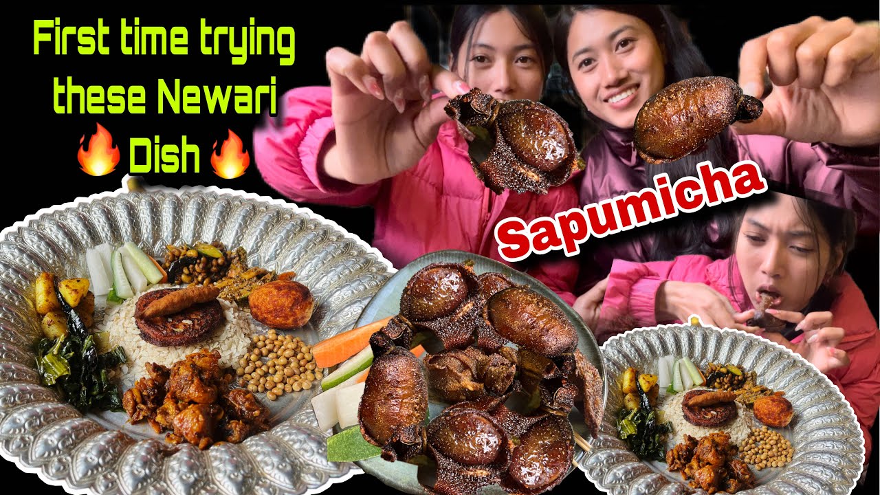 **finally tried NEWARI DISH😍😍 SAPUMICHA, SAMAYABAJI🔥🔥|| OUR FIRST TRY😋😋|| POKHARA SAMAYABAJI