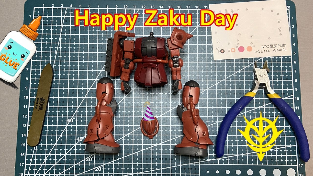 Zaku II Build for Zaku day! - HG Zaku II Redd Comet Bootleg ASMR Build