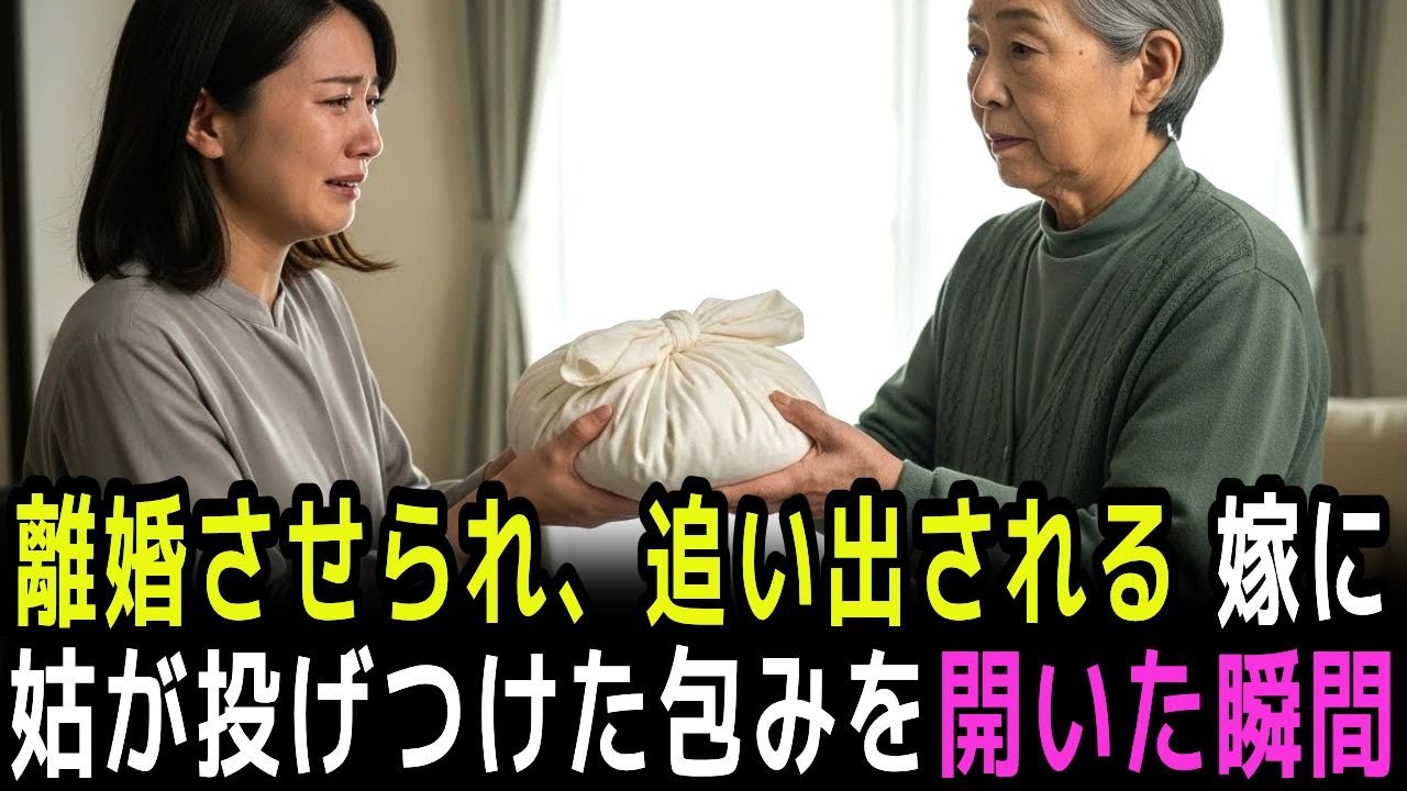 離婚させられ、追い出される嫁に  姑が投げつけた包みを開いた瞬間