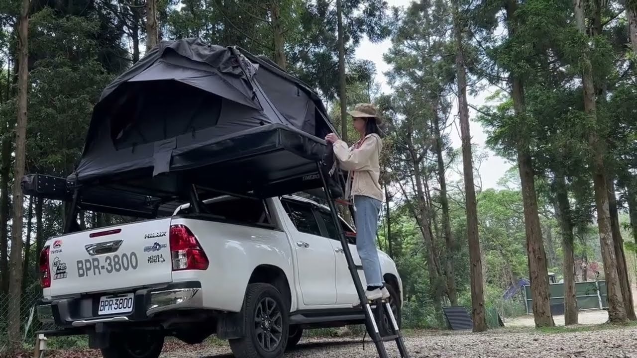 大山野營｜台灣 TIMEBOX RACK 全天候車頂帳 全黑化版 TAIWAN Aluminium Hardshell Rooftop Tent