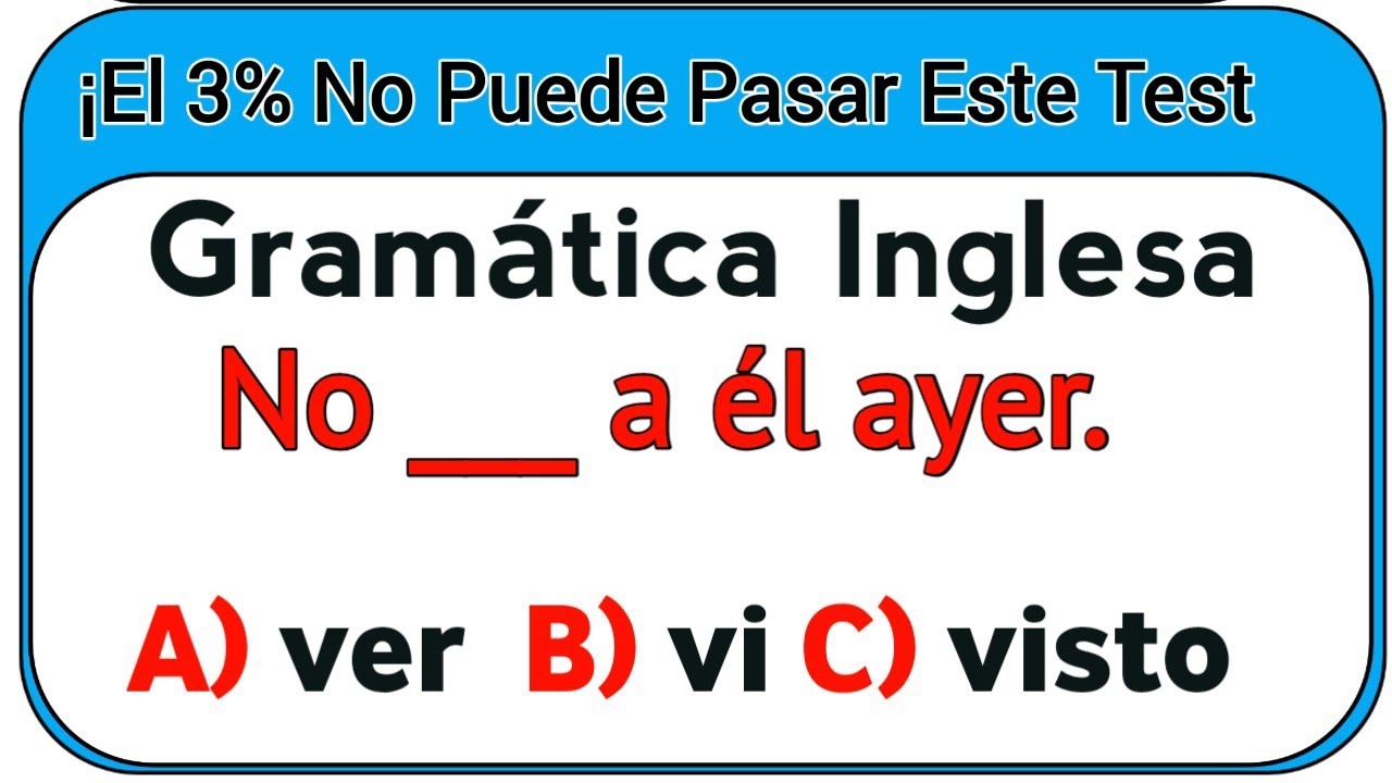 English Test de Gramática | Inglés Fácil y Divertido