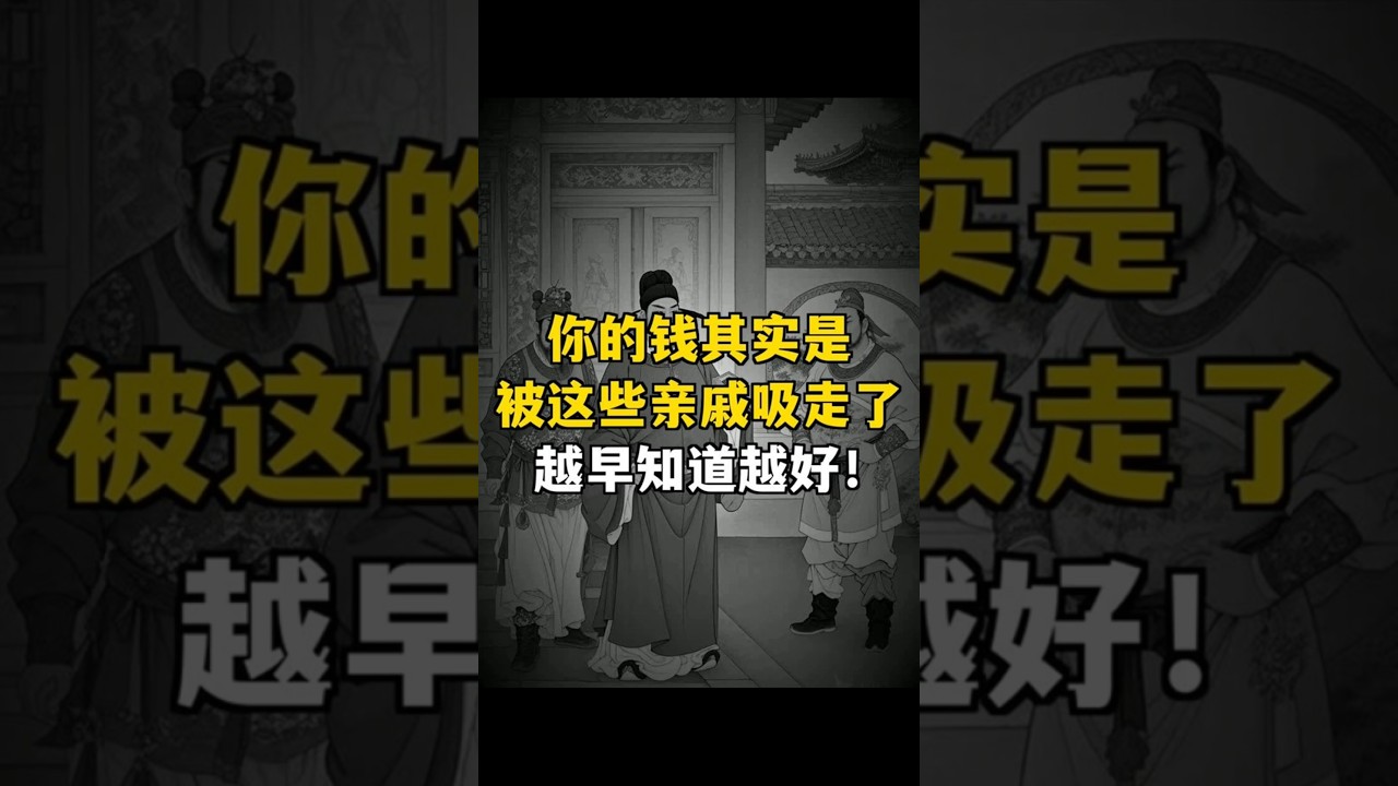 《你的錢其實是被這些親戚吸走了，越早知道越好！》 #秒懂人性 #人生智慧 #情感勒索 #窮的根源