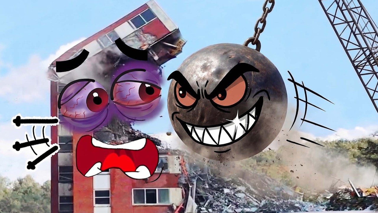 Construction Demolitions - Building Demolition Videos! - EXPERIMENT: Wrecking ball