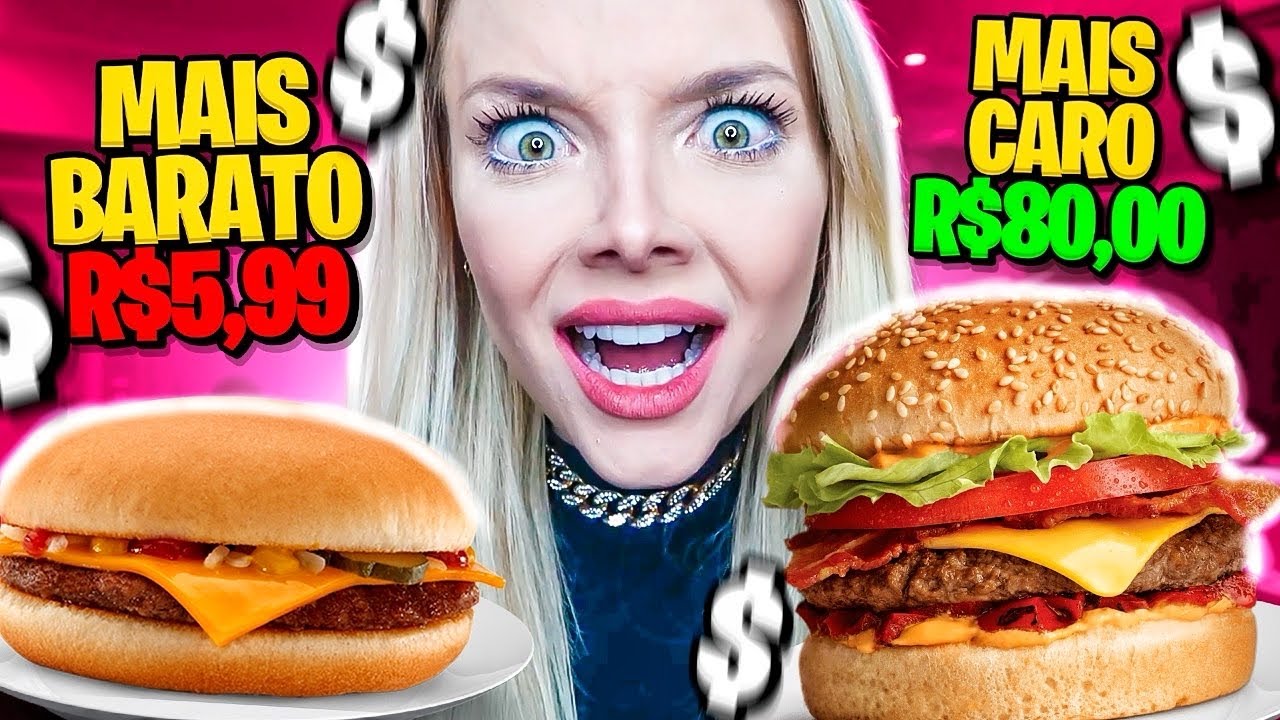 COMPAREI O HAMBÚRGUER MAIS CARO E O MAIS BARATO DO APLICATIVO!!