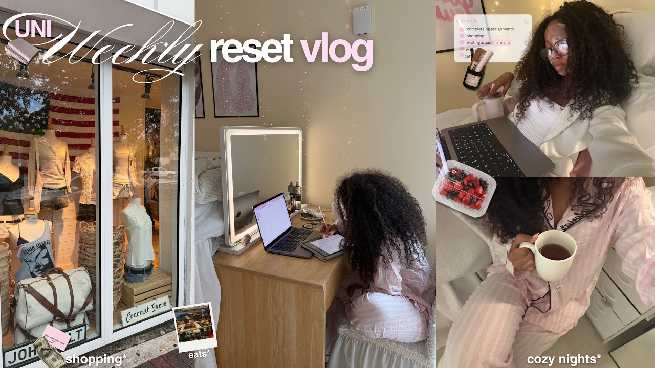 college weekly reset vlog | cleaning, studying, shopping, being productive