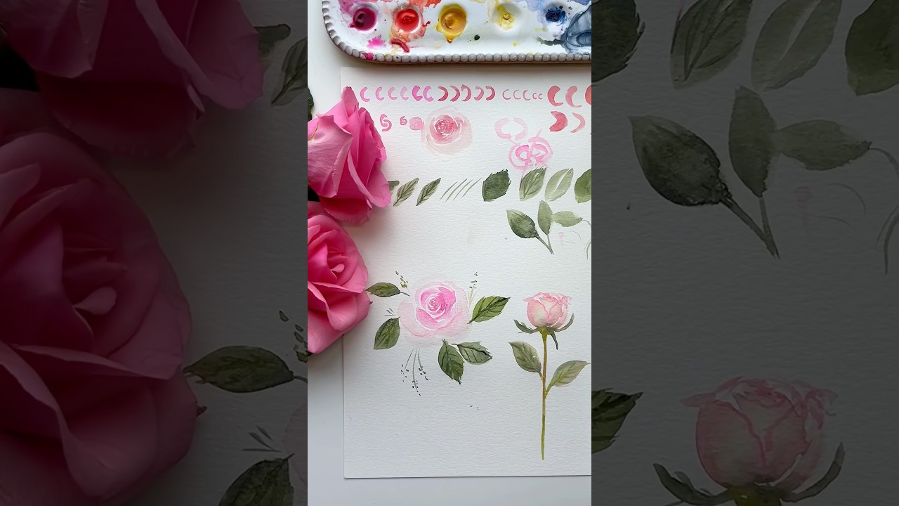 How to Paint Watercolor Roses the easiest way #watercolor #beginnerwatercolor