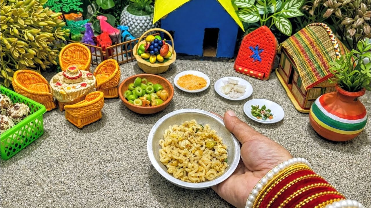 Miniature make yummy 😋 Maggi masala noodles recipe 🍝,you can make it.miniture small kitchen #
