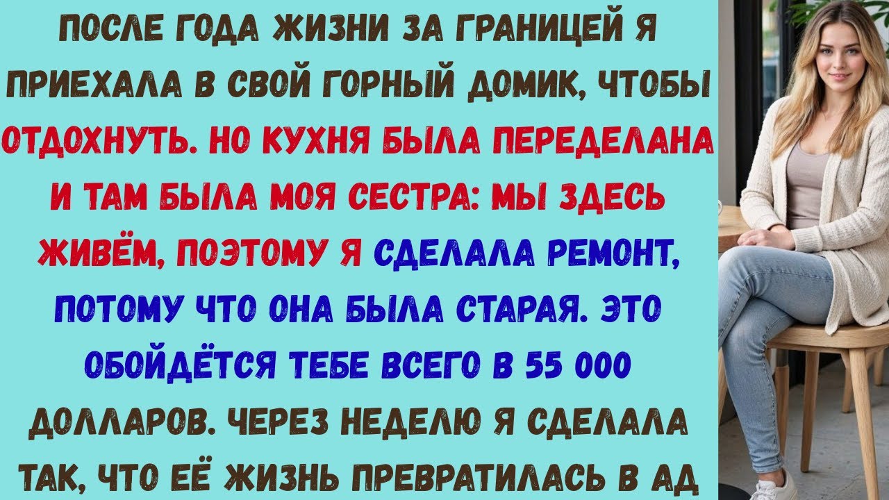 сестра без разрешения переехала в мой горный домик, переделала кухню и использовала мои деньги
