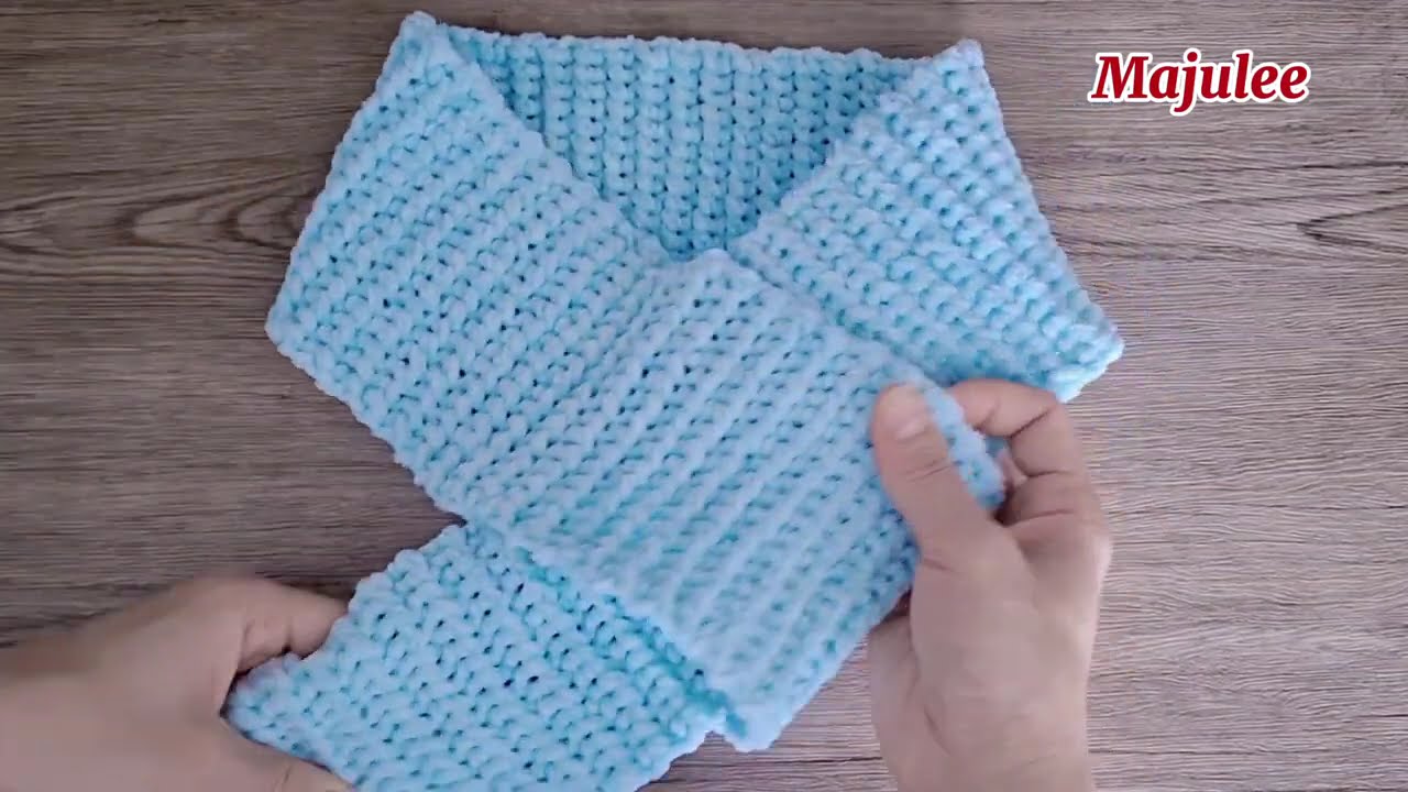 ✨ Velvet Crochet Scarf | YO Slip Stitch & Double Crochet ✨
