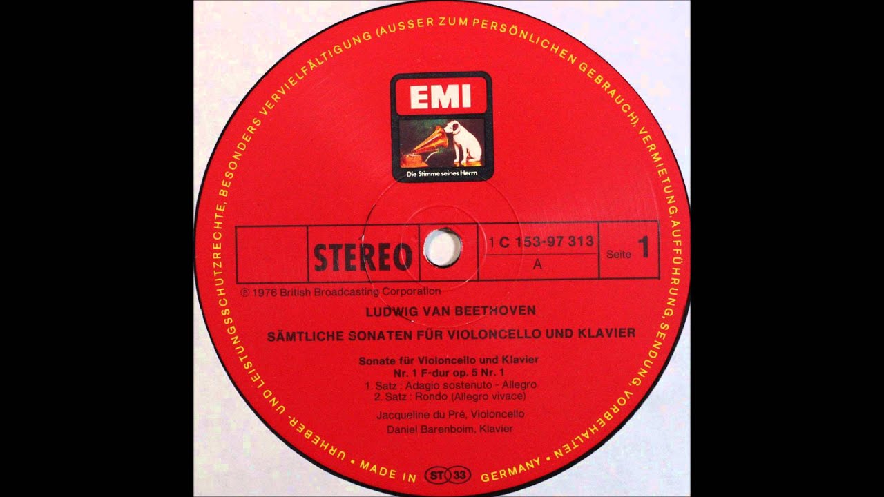 beethoven, cello sonata no 1, du pre and barenboim