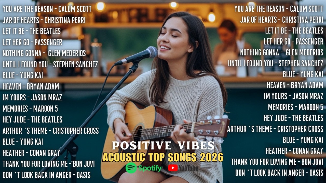 Top Chill Acoustic Covers 2026 🎸 Soft Female Vocals for Study, Relax & Positive Vibes