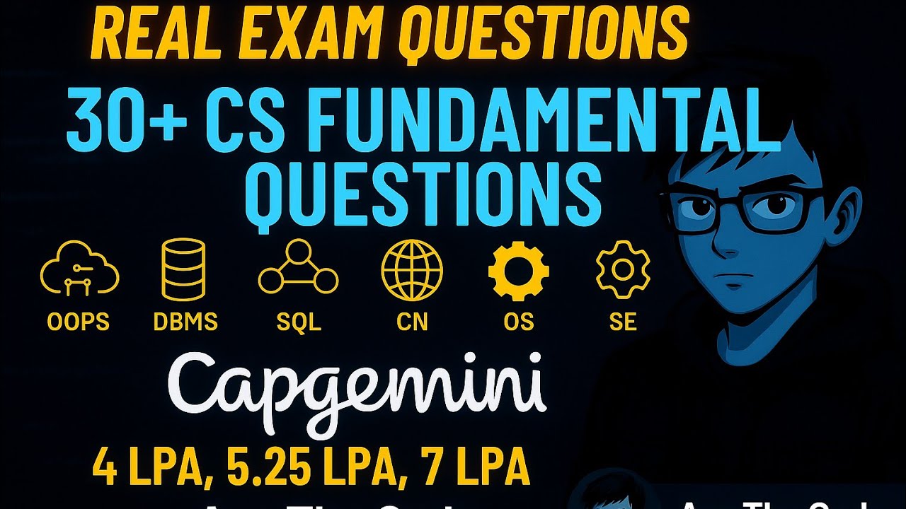 Capgemini hiring | 30+ CS Fundamentals Questions Solved | Real Exam Qs | OOPS, DBMS, SQL, CN, OS, SE