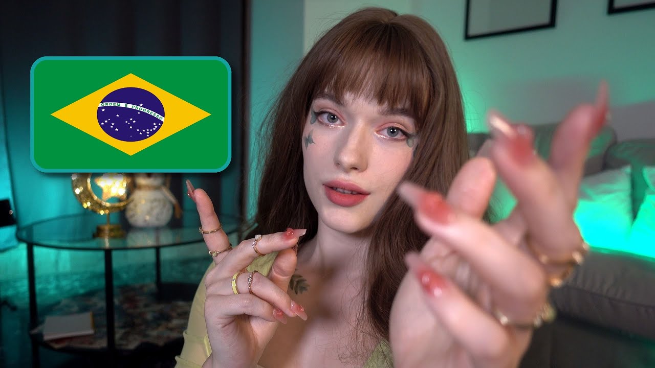 ASMR Trying to speak Portuguese, positive affirmations Tentativa de falar português