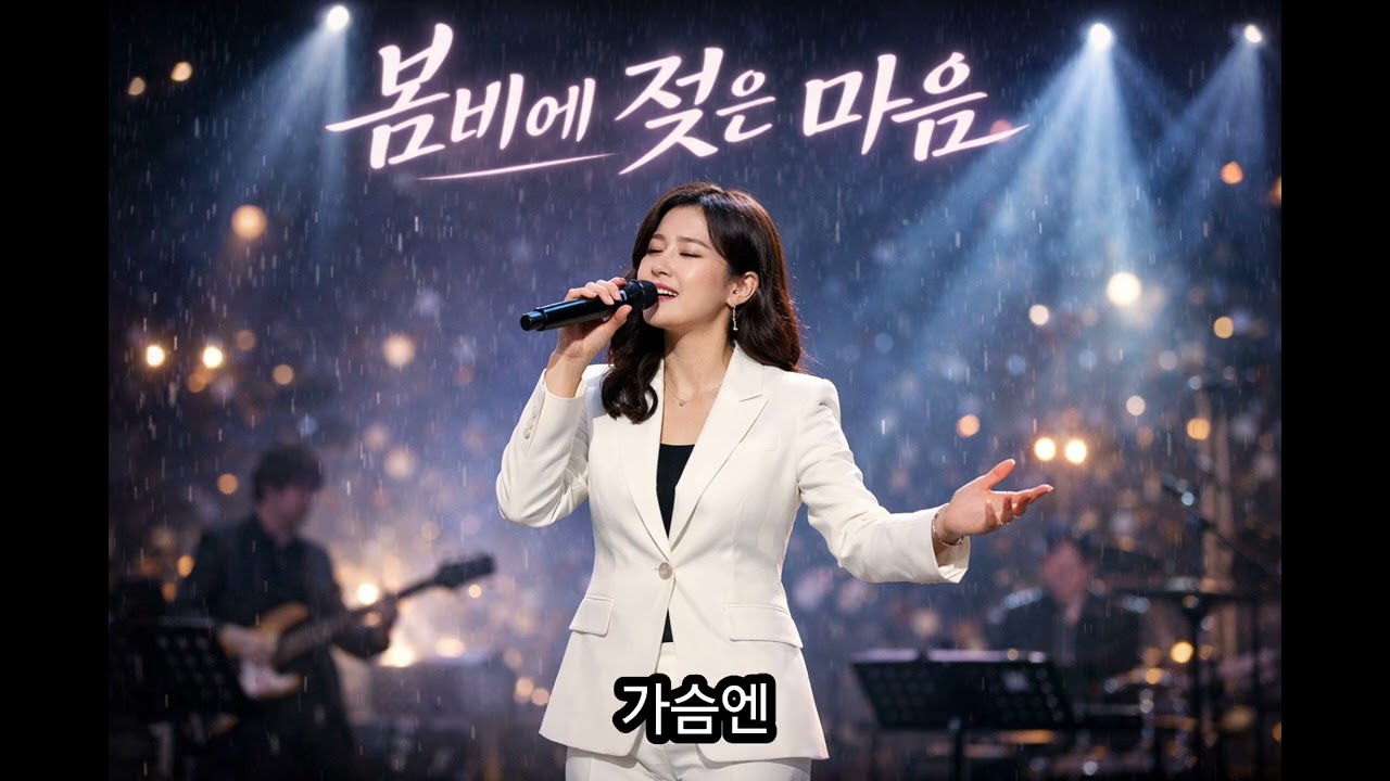 봄비에 젖은 마음 | 여성 보컬 감성 트로트 발라드 | AI 음악