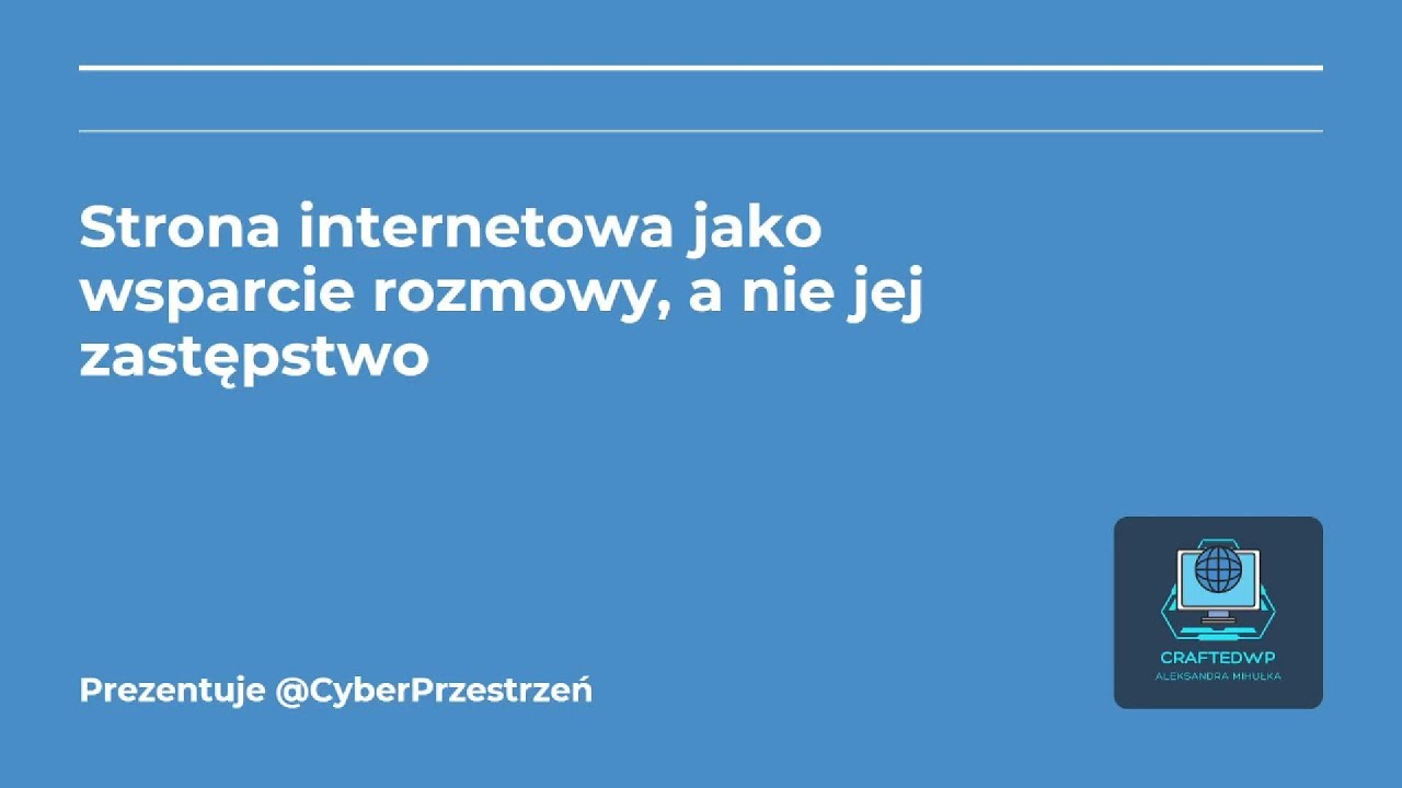Strona internetowa jako wsparcie rozmowy