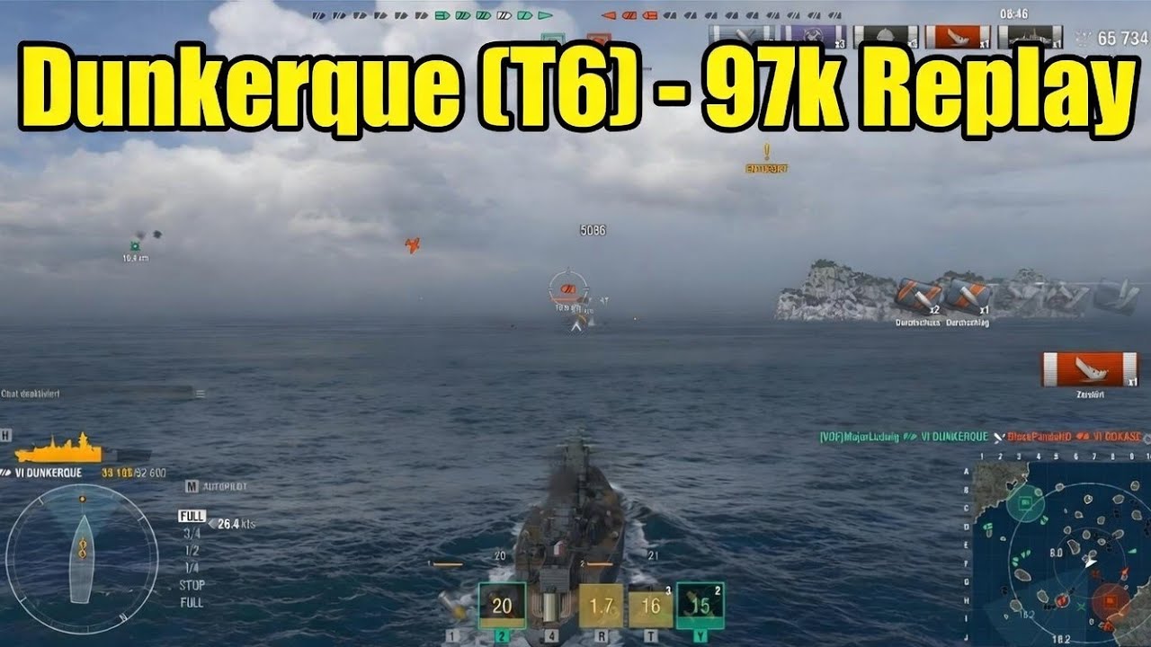 Dunkerque 97k Replay (World of Warships)