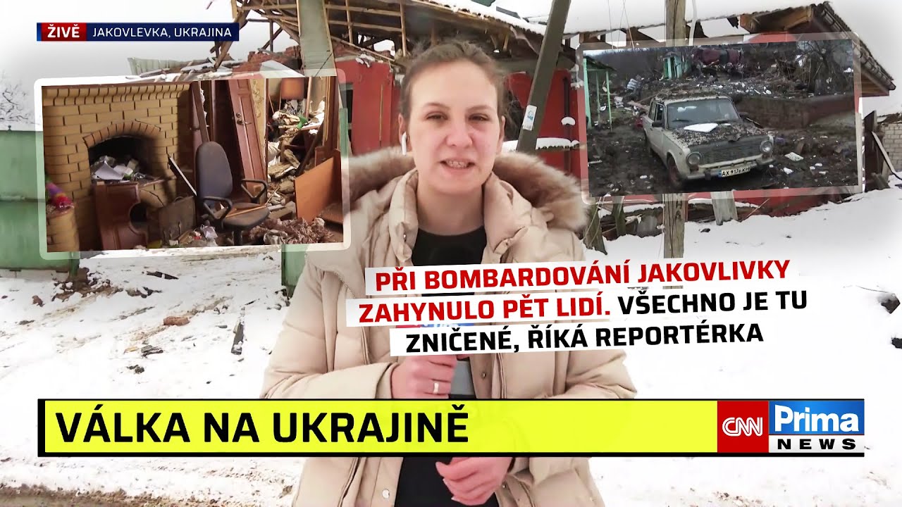 Při bombardování Jakovlivky zahynulo pět lidí. Všechno je tu zničené, říká reportérka
