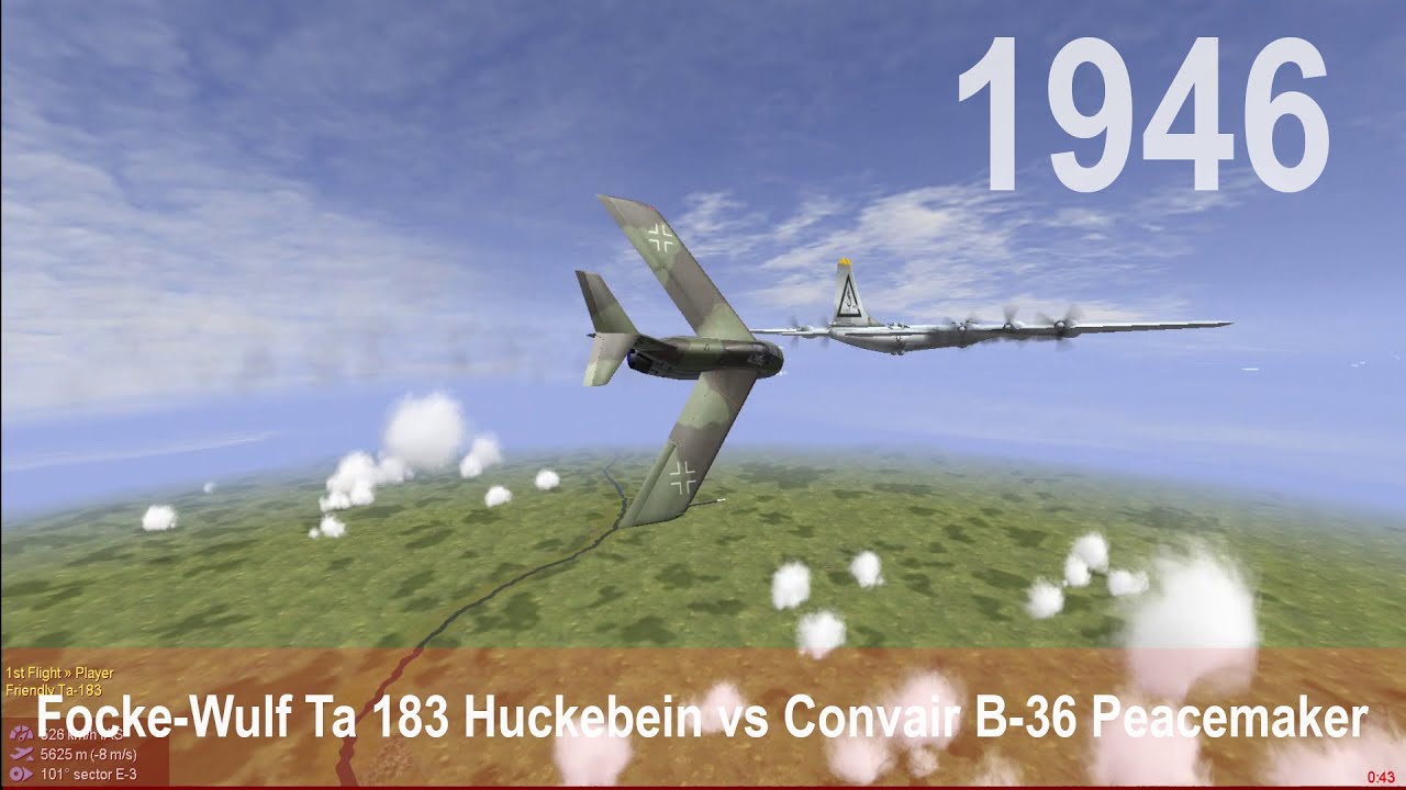 Il-2 Sturmovik: Focke-Wulf Ta 183 Huckebein vs Convair B-36 Peacemaker #airforce