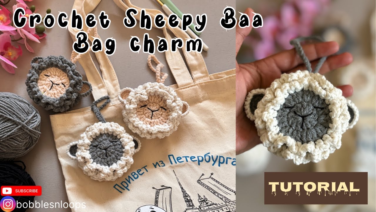 How to crochet a sheep bag charm/Airpod pouch/coin pouch| beginner friendly|tutorial