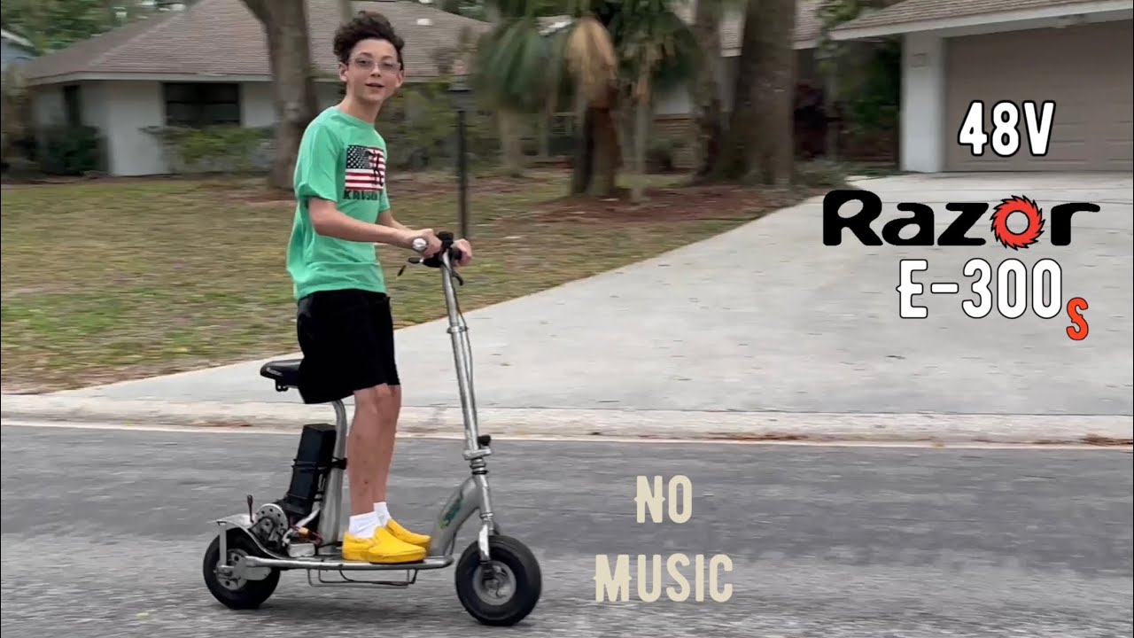48v Razor E-300s &ldquo;First Run&rdquo; On 20/55 Then 15/55 -Fast Scooters; 1st/3rd Person; Ultimate Razor MX6K