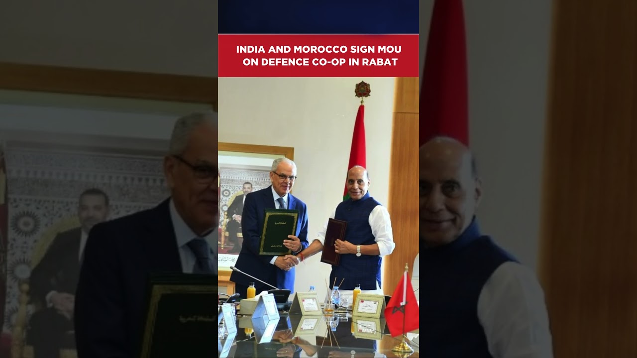 WATCH: Defence Minister Rajnath Singh And Morocco&rsquo;s Counterpart Sign MoU on Defence Co-op #shorts