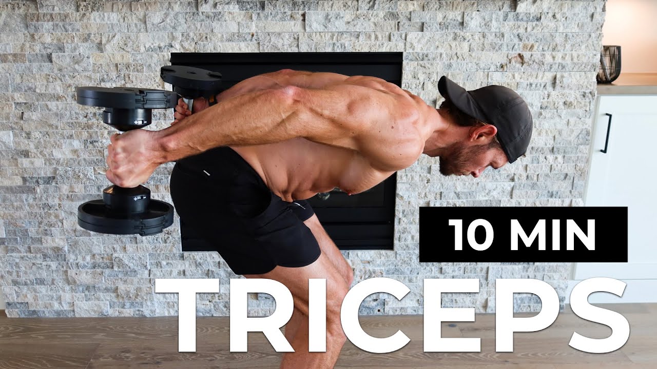 10 Minute Tricep Workout at Home with Dumbbells & Bodyweight