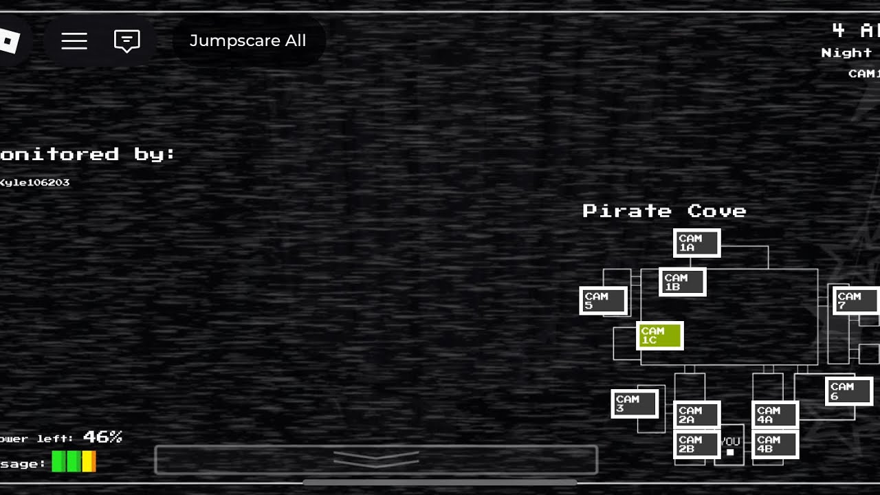 Playing ￼￼FNAF in Roblox. Game name:FNAF co-op. Game based on: five nights at Freddy’s.￼