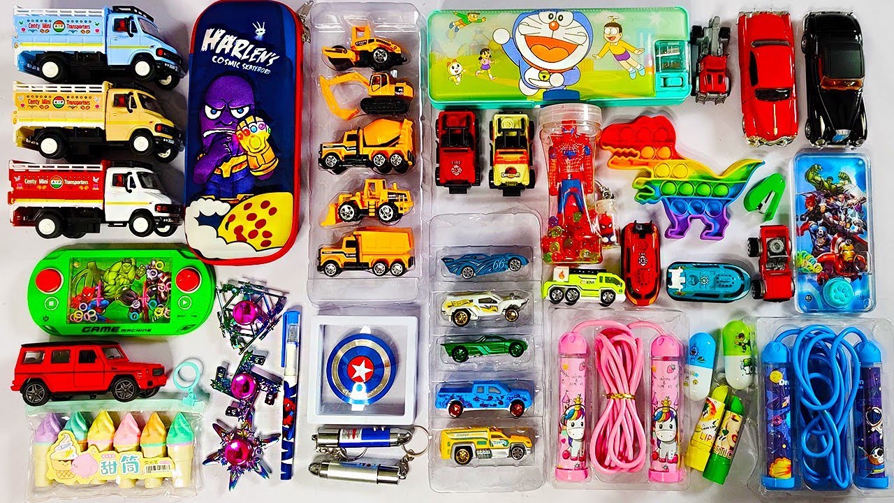 THANOS Toys Collection🤑Hot Wheels Cars, Doraemon, Avengers, Pens, Erasers, Pubg Gun, Spinners, Truck