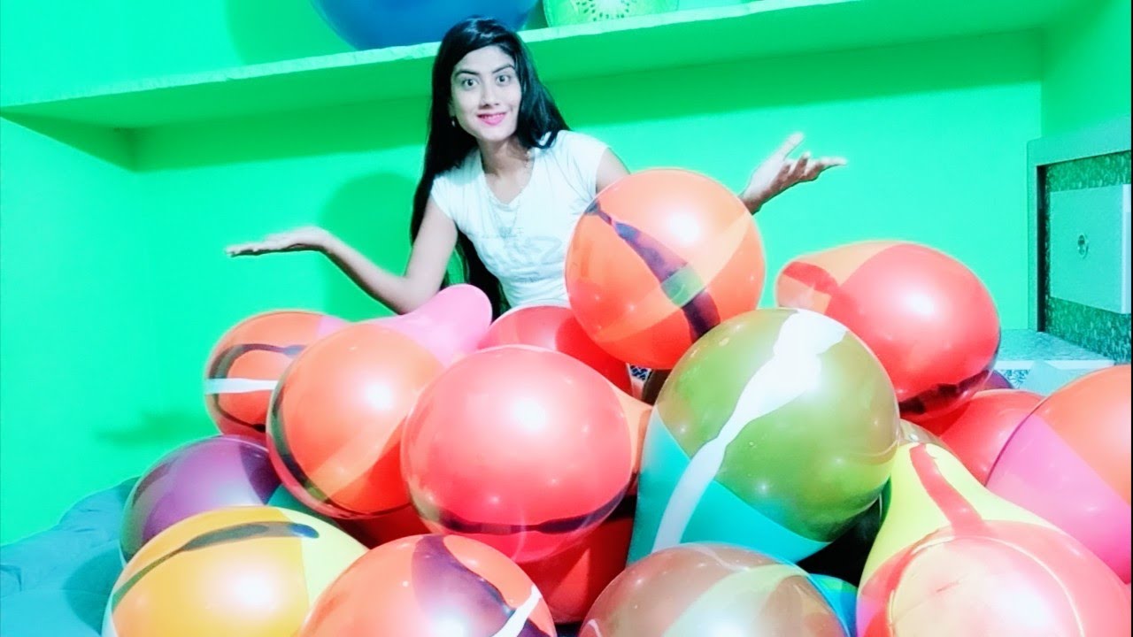 Blowing 25 Indian balloon part 6 by me 😳 // how to make apple balloon | balloon blowing &popping